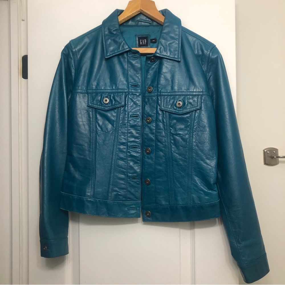 Blue gap leather jacket